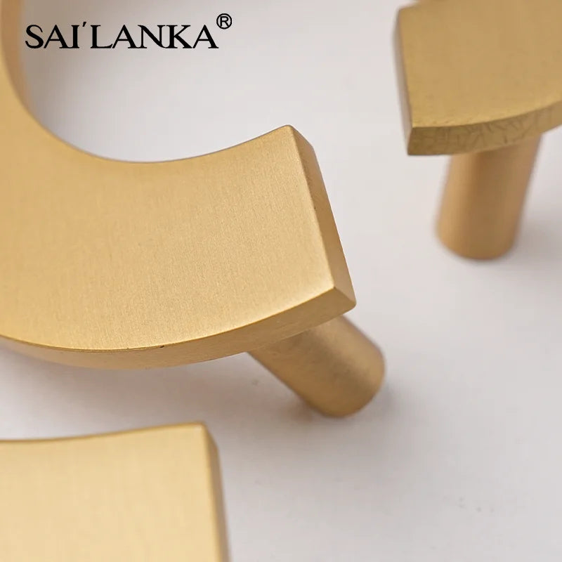 DOOROOM Brass Furniture Handles Modern Light Luxury Semi Circle Pulls Wardrobe Cupboard Armario Closet Gabinete Decoration