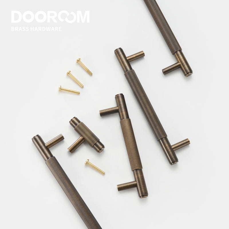 Dooroom Antique Brass Stripe Furniture Handles Modern Wardrobe Dresser Cupboard Cabinet Drawer Wine Bar Shoe Box Pulls Knobs