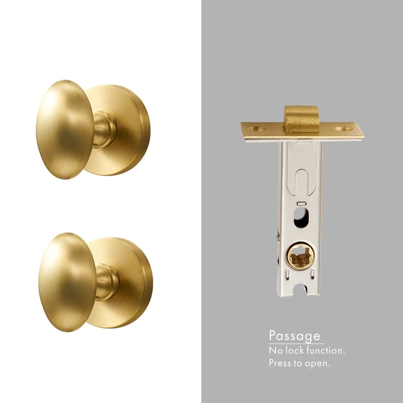 Dooroom Brass Door Lock Set Modern Interior Bedroom Bathroom Double Wood Door Lever Set Dummy Privacy Passage Hidden Door Lock