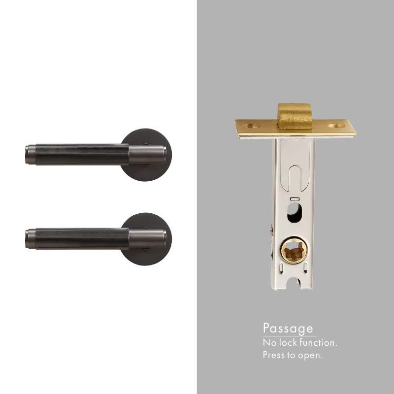 Dooroom Brass Door Lever Set Interior Bedroom Bathroom Dummy lock Set Privacy Passage Locks Tubular Latch linear Thumb Turn