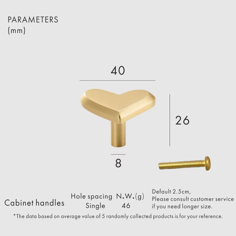 Dooroom Brass Heart Shaped Furniture Handles Wardrobe Dresser Cupboard Cabinet Drawer Shoe Box Knobs Clothes Hangers Wall Hooks