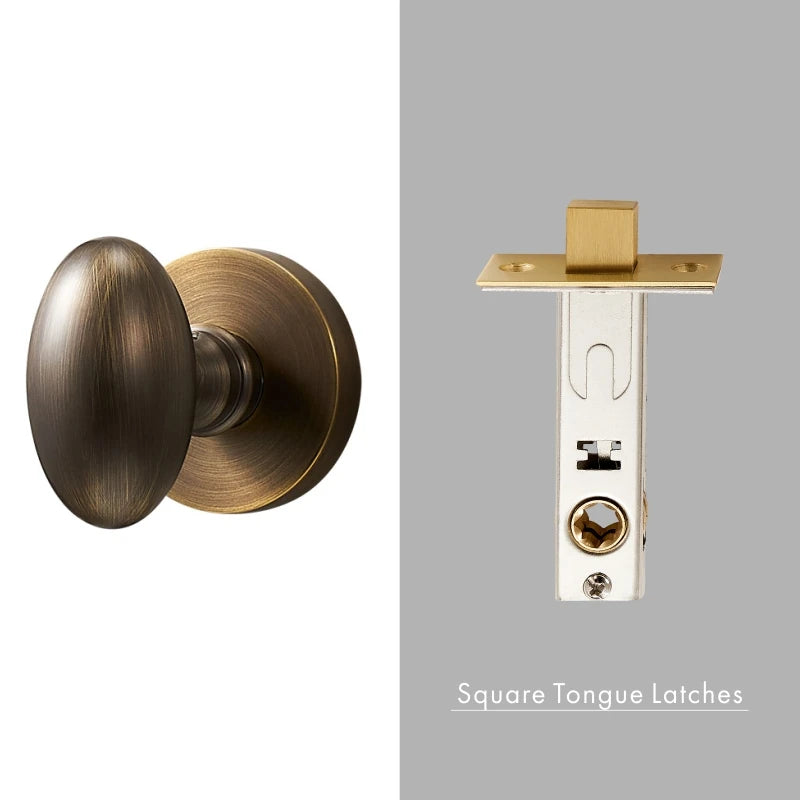 Dooroom Brass Door Lock Set Modern Interior Bedroom Bathroom Double Wood Door Lever Set Dummy Privacy Passage Hidden Door Lock