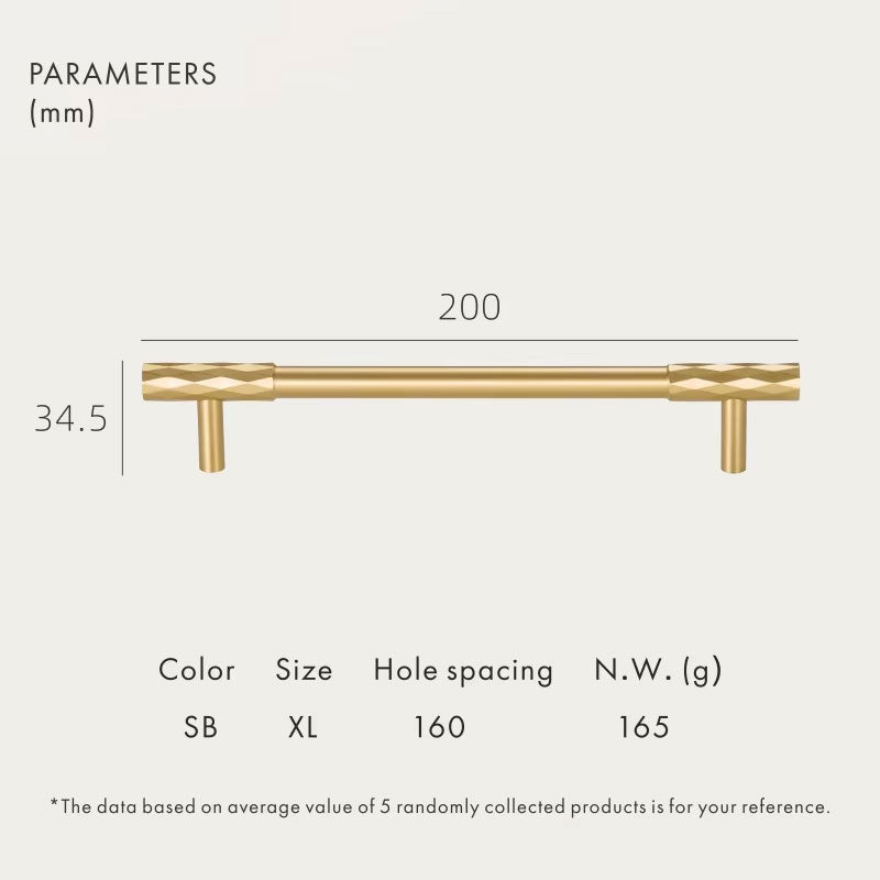 Dooroom Brass Furniture Handles Modern Hammered Long Pulls Cupboard Wardrobe Dresser Shoe Box Drawer Cabinet Round Knobs