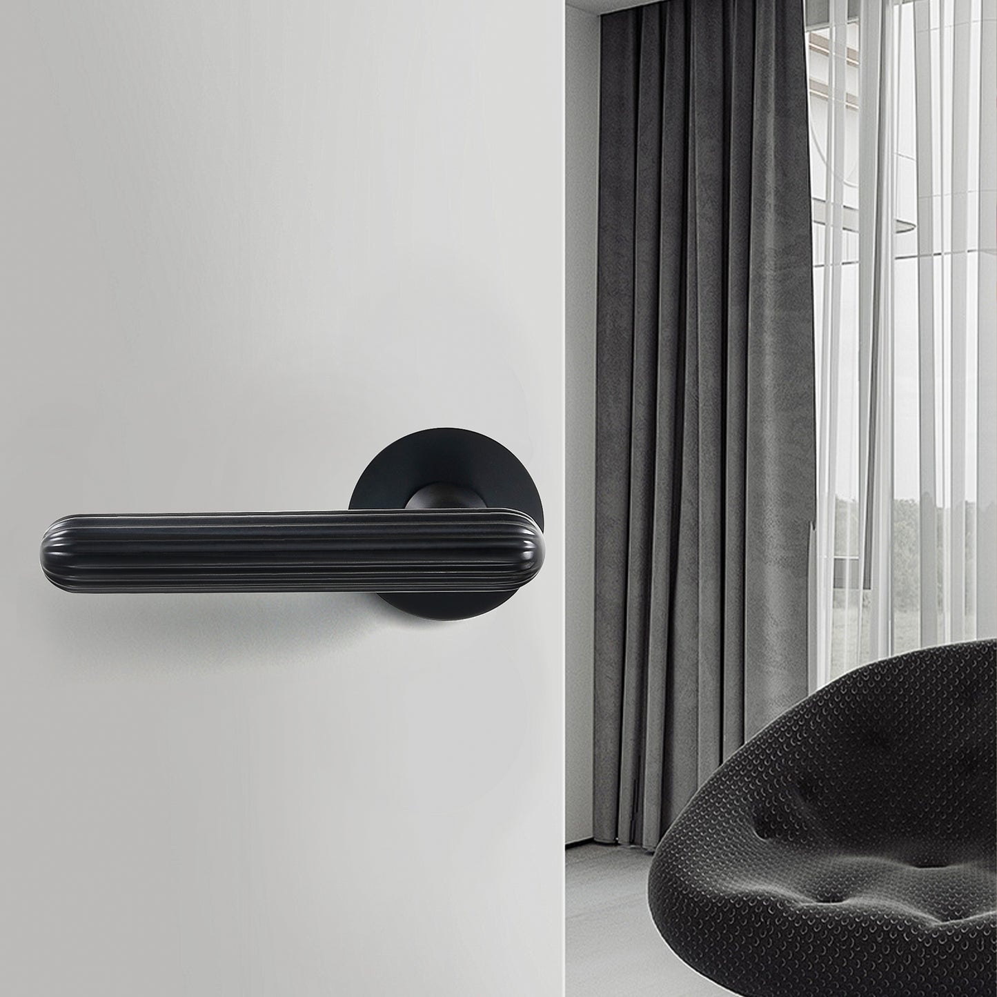 Dooroom Brass Door Lock Set Modern Simple European Interiror Bedroom Bathroom Double Wood Door Lever Set Dummy Handle Knob
