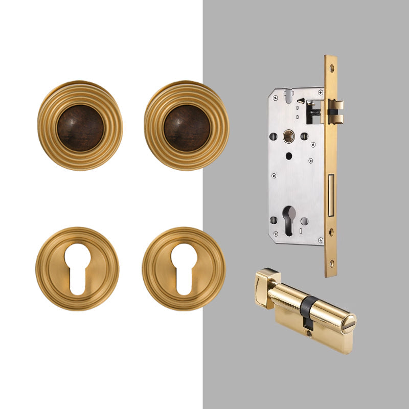 Dooroom Brass and numb Door Lock Set Simplicity Interior Bedroom Bathroom Lock Door Dummy Lock Passage Privacy Lock