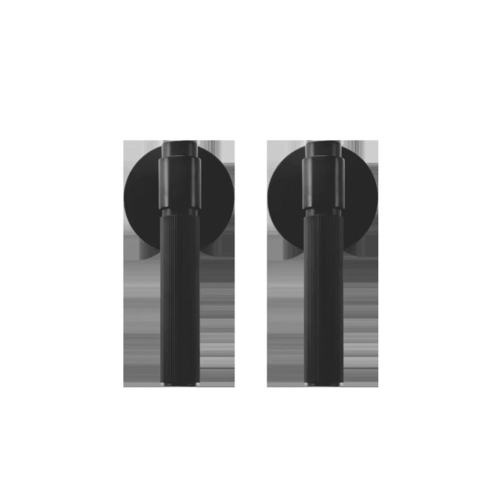 DOOROOM US Standard for 2-1/8" Brass Privacy Passage Stripe Door Lock Set Gold Black Antique Bronze Optional Round Panel