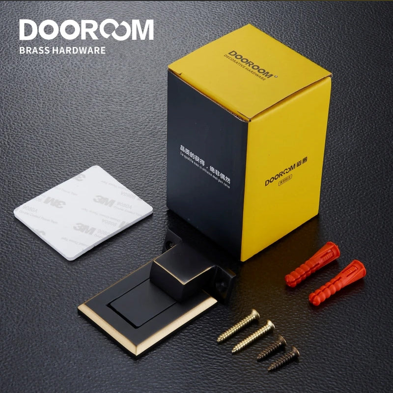 Dooroom Brass Door Stops Punch Free Invisible Magnetic Door Holder Underfloor Heating Door Bumper Catch Free Tapes