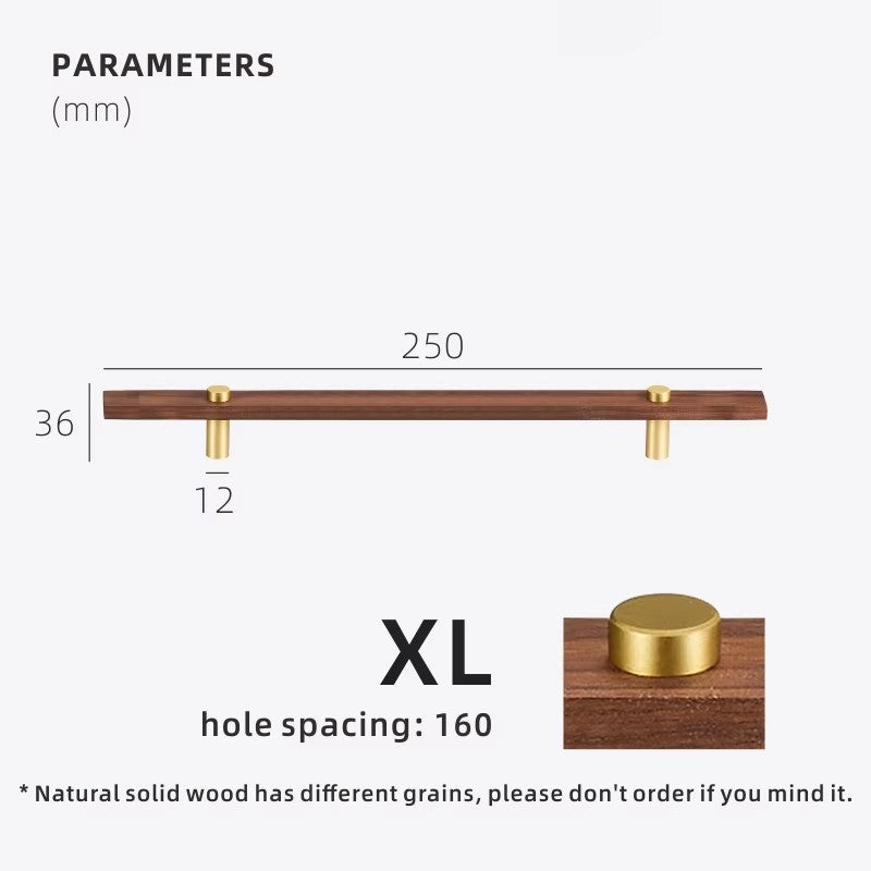 Dooroom Walnut Brass Furniture Handles Long Modern Pulls Cupboard Wardrobe Dresser Shoe Box Wine Bar Drawer Cabinet Knobs