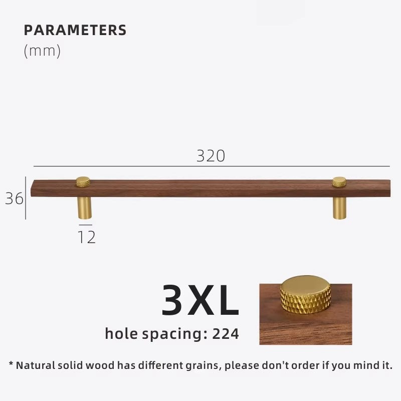 Dooroom Walnut Brass Furniture Handles Long Modern Pulls Cupboard Wardrobe Dresser Shoe Box Wine Bar Drawer Cabinet Knobs
