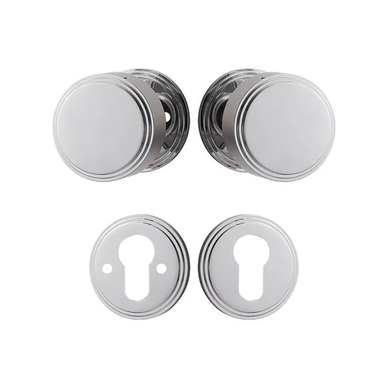 Dooroom Brass Door Lock Set PVD Shiny Gold Bright Chrome Interior Bedroom Bathroom Double Wood Door Lever Dummy Passage Privacy