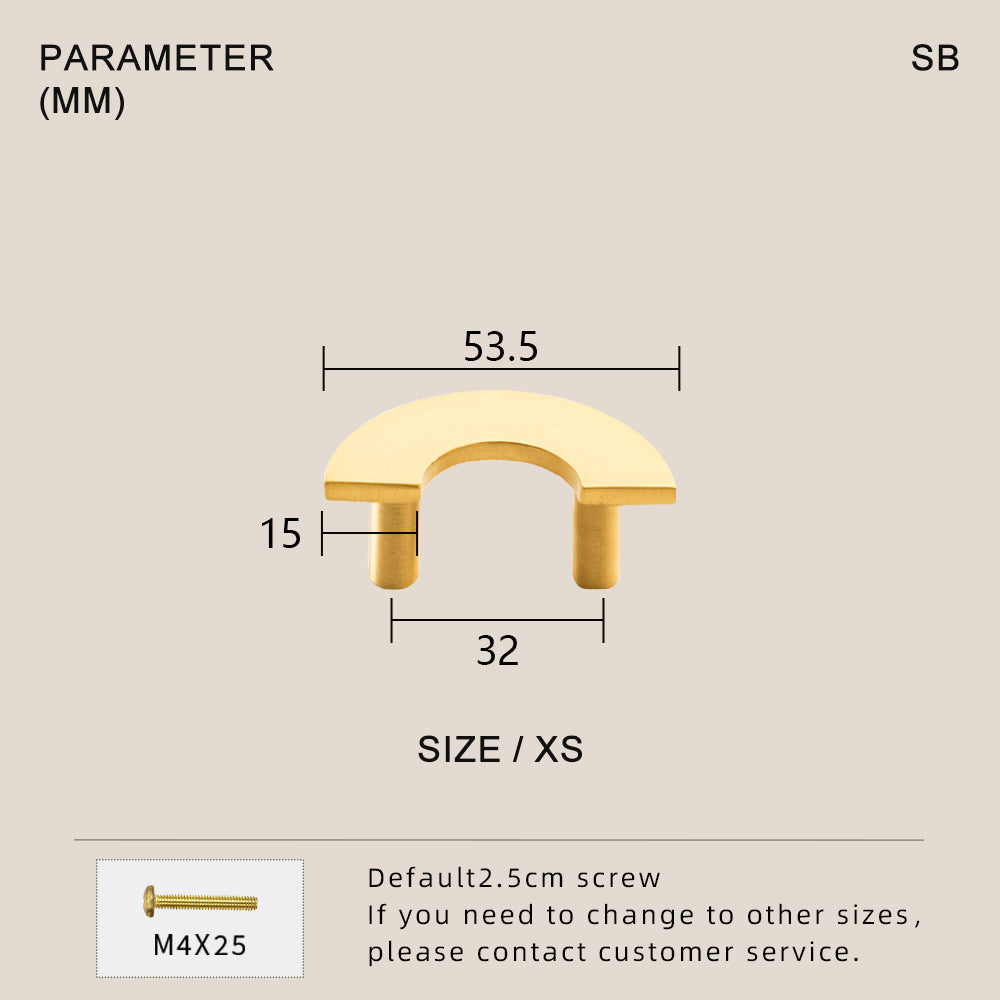 DOOROOM Brass Furniture Handles Modern Light Luxury Semi Circle Pulls Wardrobe Cupboard Armario Closet Gabinete Decoration