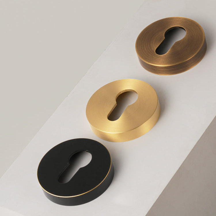 DOOROOM Brass Door Handle Accessories Euro Cylinder Escutcheon Rose Cover Matt Brass Antique Bronze Black
