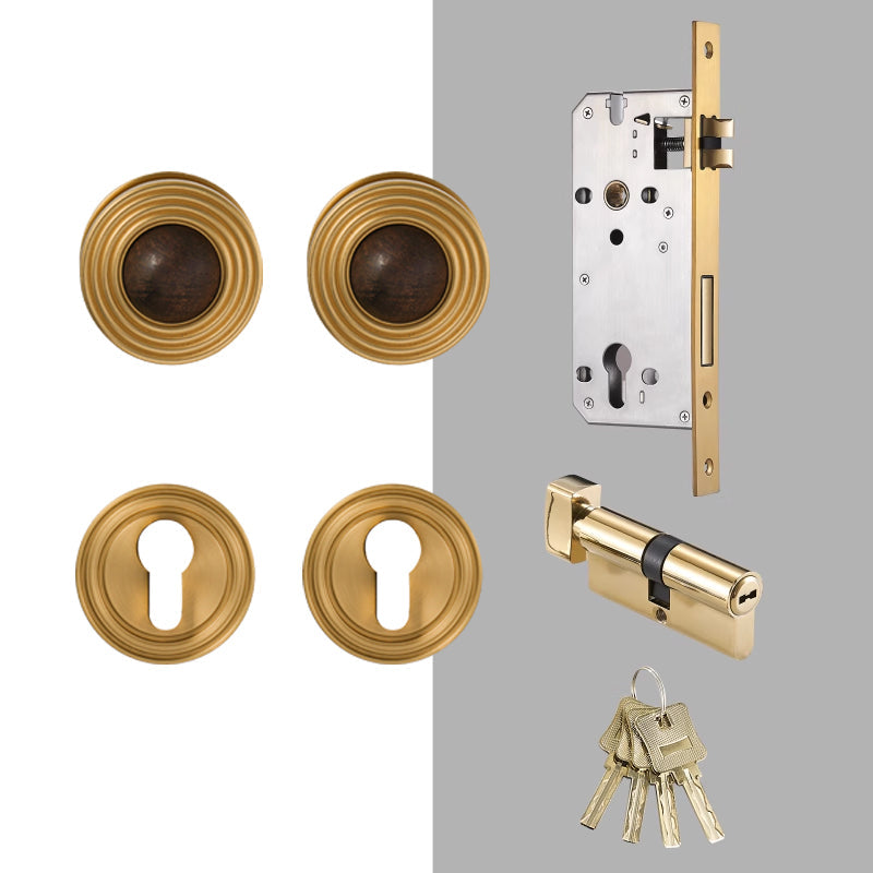 Dooroom Brass and numb Door Lock Set Simplicity Interior Bedroom Bathroom Lock Door Dummy Lock Passage Privacy Lock