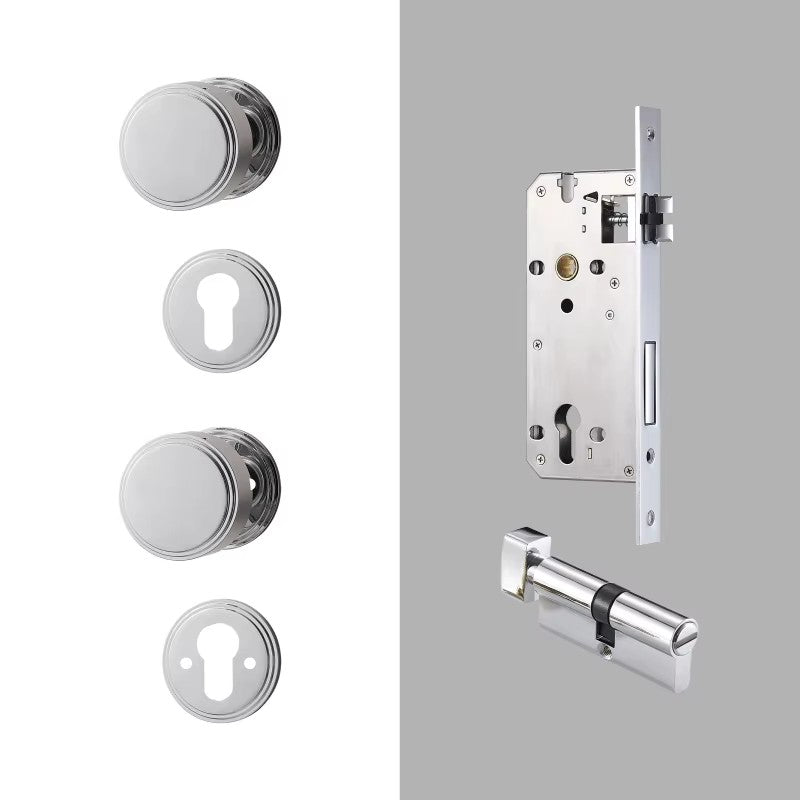Dooroom Brass Door Lock Set PVD Shiny Gold Bright Chrome Interior Bedroom Bathroom Double Wood Door Lever Dummy Passage Privacy