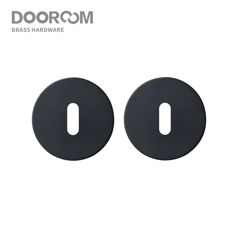 DOOROOM 黄铜门锁钥匙孔盖板带滚花条纹内门浴室旋钮