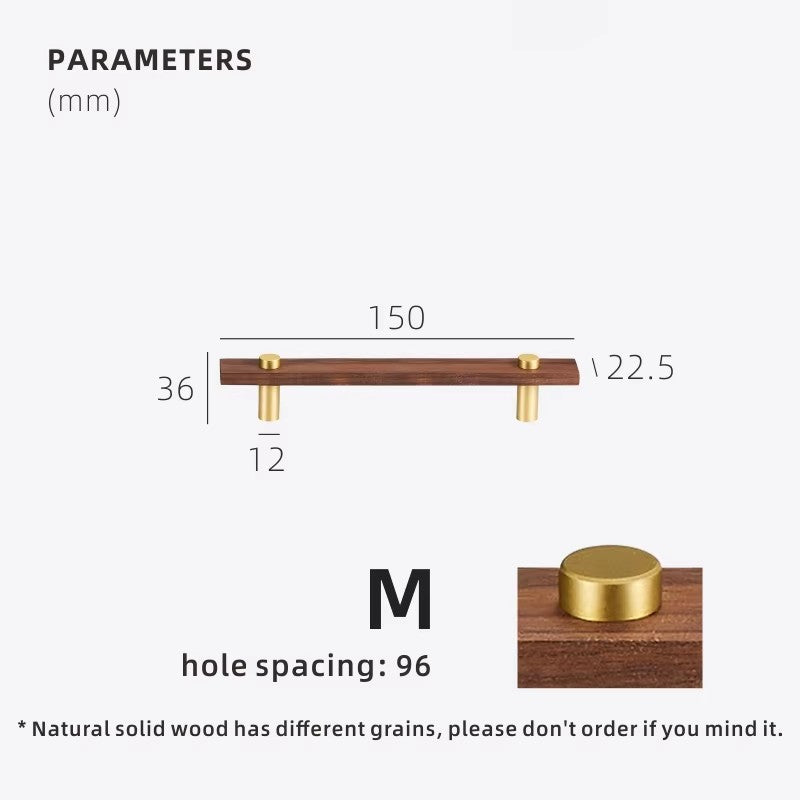 Dooroom Walnut Brass Furniture Handles Long Modern Pulls Cupboard Wardrobe Dresser Shoe Box Wine Bar Drawer Cabinet Knobs