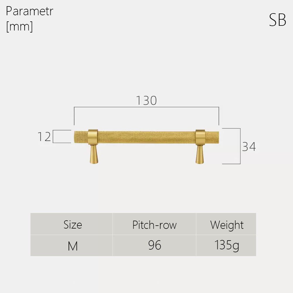 Dooroom Brass Knurled Furniture Handles Antique Brass Cupboard Wardrobe Dresser Shoe Box Drawer Cabinet T-bar Pulls