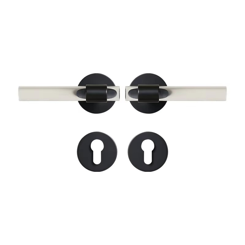 Dooroom Brass Acrylic Door Lock Set Modern Interior Bedroom Bathroom Double Wood Door Lever Set Dummy Privacy Passage Lock Set