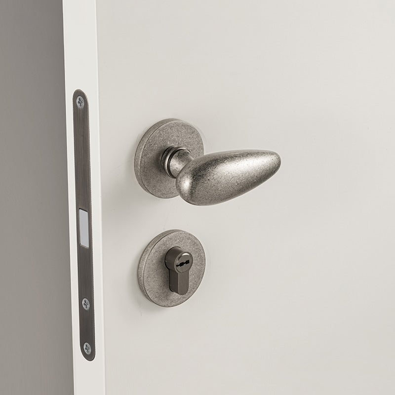 Dooroom Brass Door Lock Set Minimalist Ancient Silver Interior Bedroom Bathroom Dummy Privacy Passage Hidden Door Lock