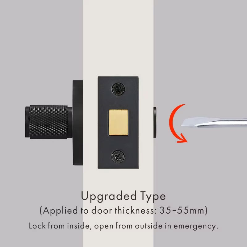 Dooroom Brass Knurled Hidden Door Lock Set Living Room Bathroom Invisible Thumb Turn Matt Black Brushed Brass Open In Emergency