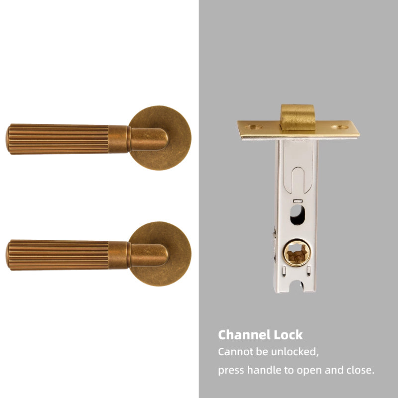 Dooroom Brass Door Lock Set Retro Simplicity Interior Bedroom Bathroom Lock Door Dummy Lock Passage Privacy Lock