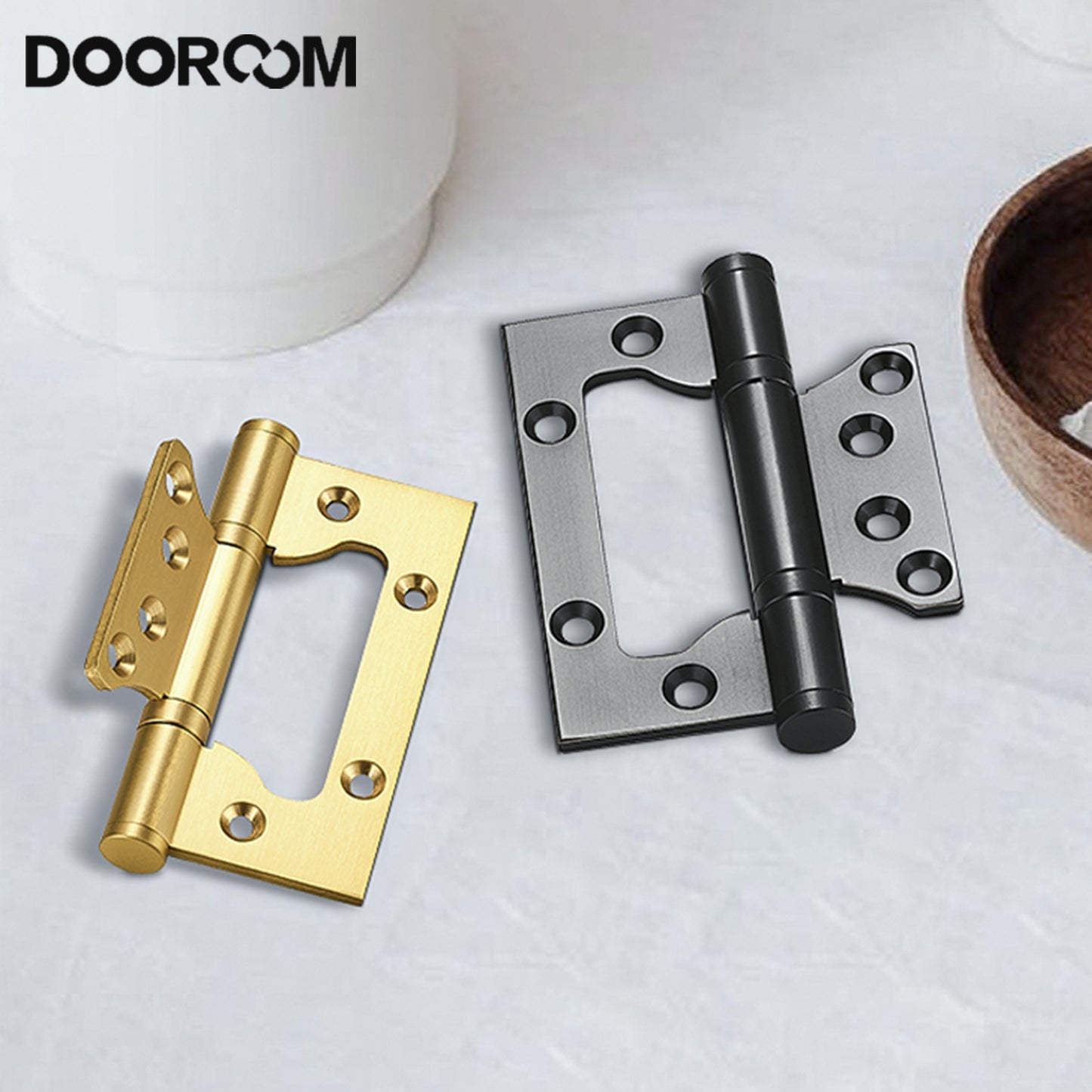 One Piece-Dooroom Brass Thick Bearing Hinges  Solid Wood Door American Black Gold Mute Hinges With Screws