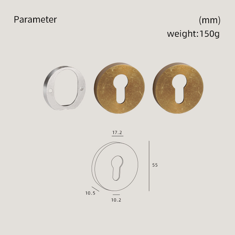 DOOROOM Brass Door Handle Accessories Euro Cylinder Escutcheon Rose Cover Matt Brass Antique Bronze Black
