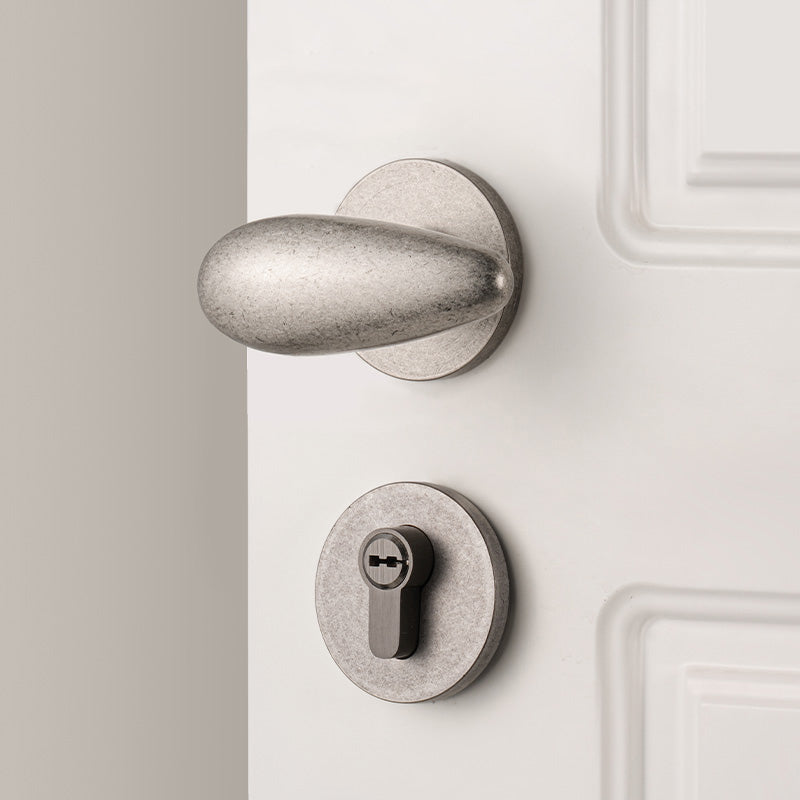 Dooroom Brass Door Lock Set Minimalist Ancient Silver Interior Bedroom Bathroom Dummy Privacy Passage Hidden Door Lock