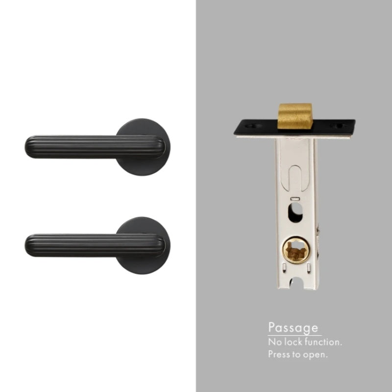 Dooroom Brass Door Lock Set Modern Simple European Interiror Bedroom Bathroom Double Wood Door Lever Set Dummy Handle Knob