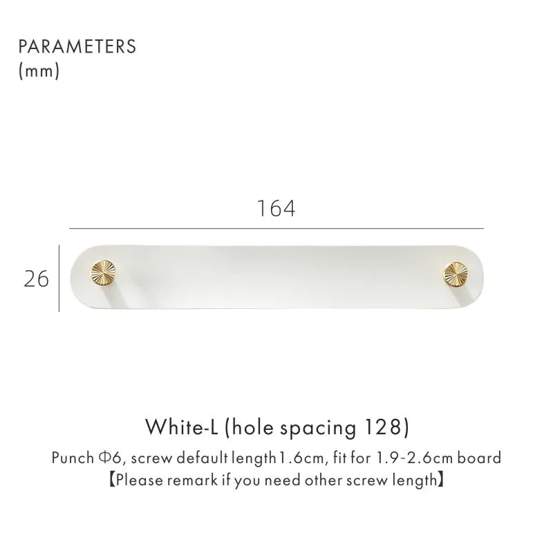 Dooroom Brass Furniture Handles Red Cow Leather Nordic