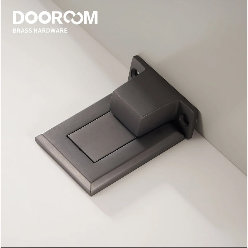 Dooroom Brass Door Stops Punch Free Invisible Magnetic Door Holder Underfloor Heating Door Bumper Catch Free Tapes