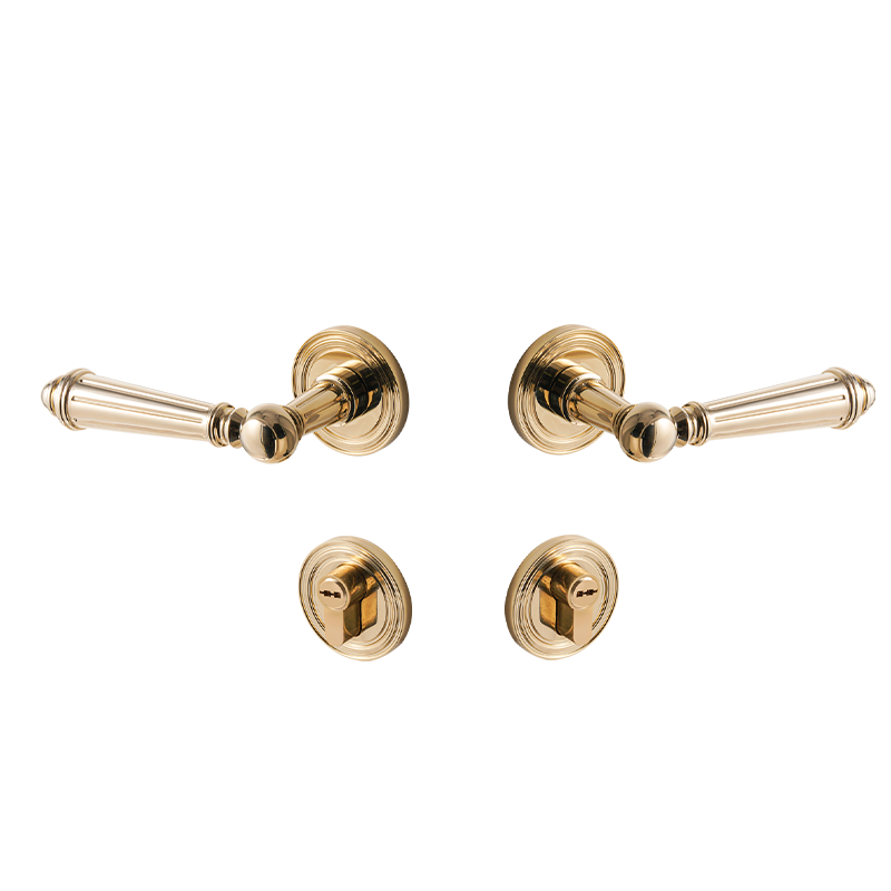 Dooroom Brass Door Lever Set Bright Silver French Retro Bedroom Gold Chrome New Classic Solid Wood Interior Lock Set Dummy Lock