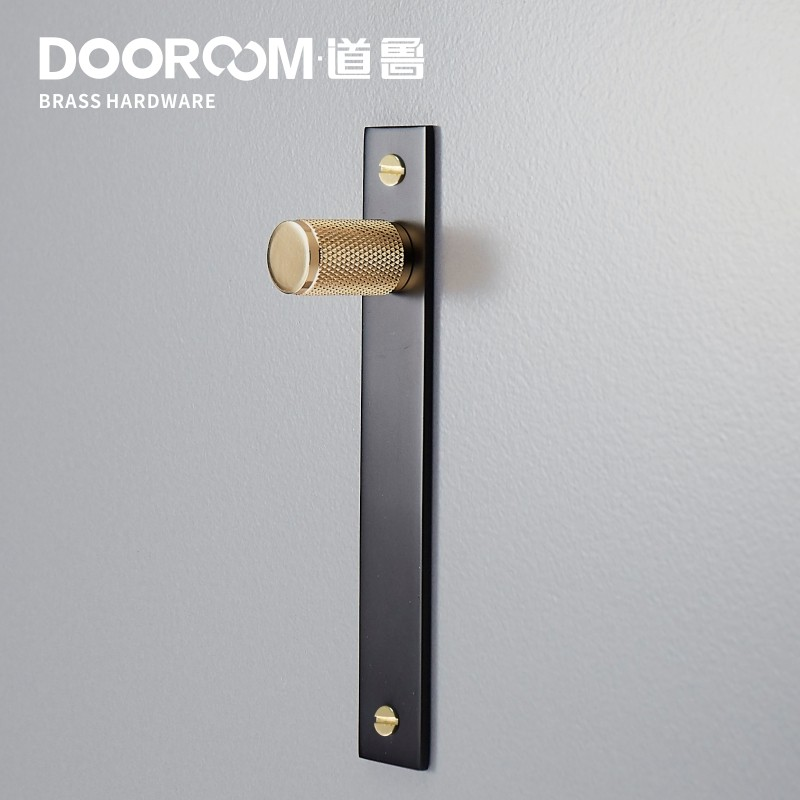 Dooroom Brass Long Furniture Handles Knurled Wardrobe Dresser Cupboard Cabinet Drawer Refrigerator Door Pulls Knobs