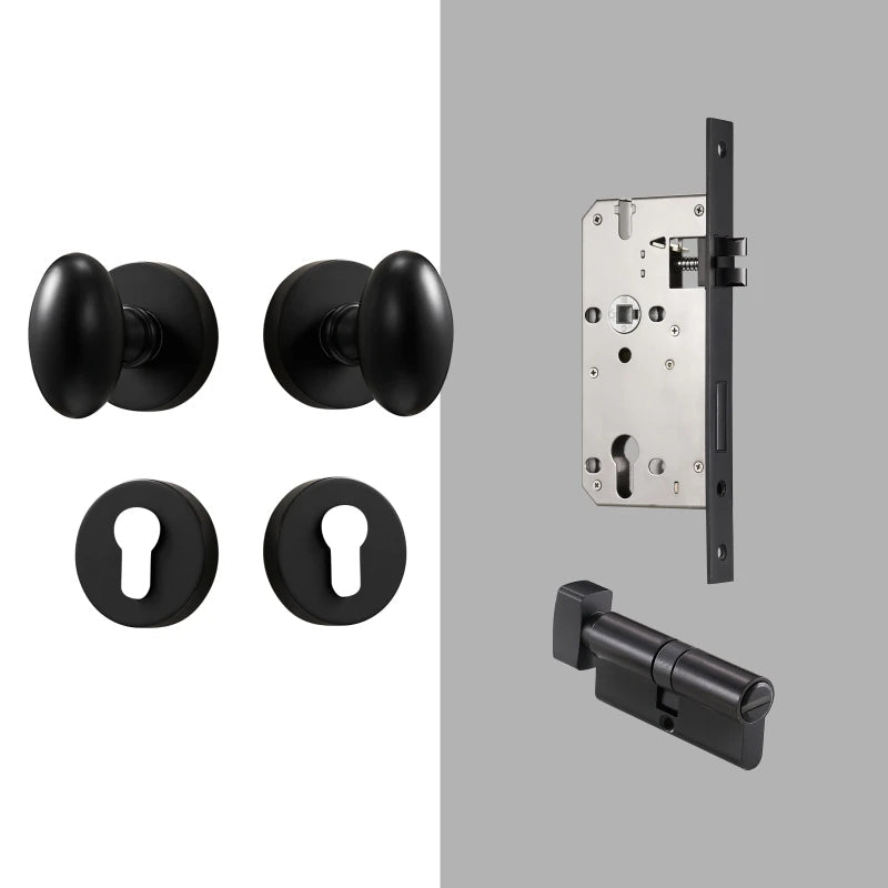 Dooroom Brass Door Lock Set Modern Interior Bedroom Bathroom Double Wood Door Lever Set Dummy Privacy Passage Hidden Door Lock