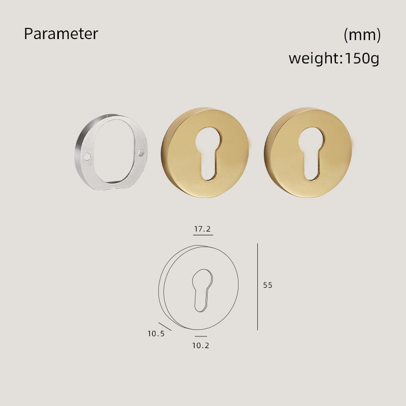 DOOROOM Brass Door Handle Accessories Euro Cylinder Escutcheon Rose Cover Matt Brass Antique Bronze Black