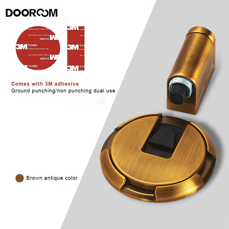 DOOROOM Windproof Door Stopper Indoor Heavy Duty Floor Stop Keep Door Open Mechanical NoDrilling Door Stopper with Screws