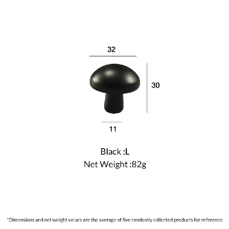 DOOROOM 1 Inch Matt Black Antique Brass Cabinet Knobs Modern Dresser Round Knobs Brass Mushroom Shape Pulls for Kitchen 