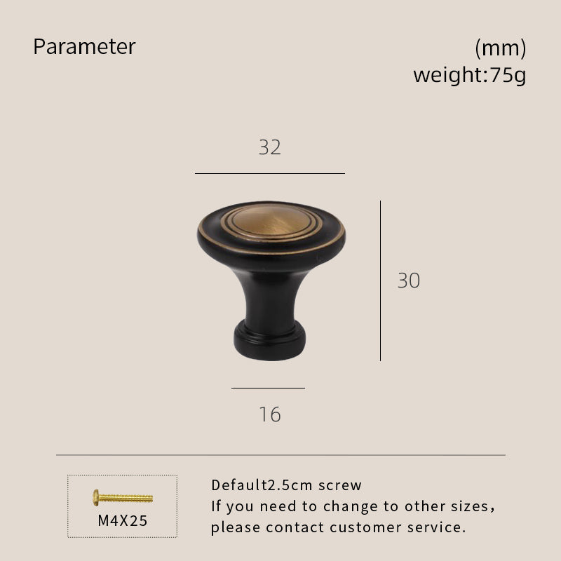 DOOROOM Solid Brass Handle Superior Quality Wardrobe Cabinet Round Drawer Knob Mushroom Type Porcelain Bling Single Hole Handle