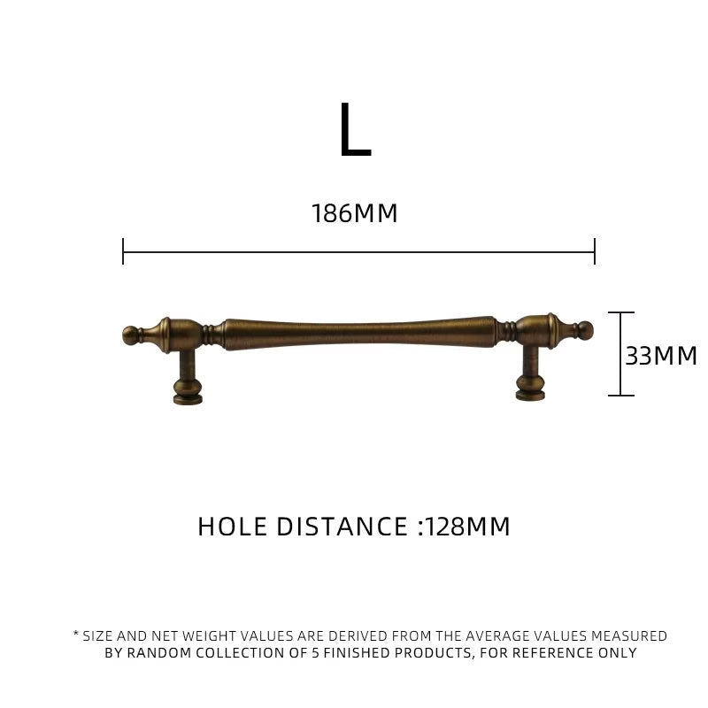 DOOROOM Brass Furniture Handles Retro Antique Bronze Senior Solid Drawer Knob Kitchen Cabinet Drawer Wardrobe Hardware Handle