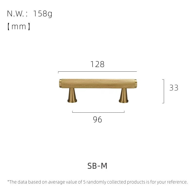 Dooroom Brass Long Furniture Handles Knurled  Wardrobe Dresser Cupboard Cabinet Drawer Refrigerator Door Pulls Knobs