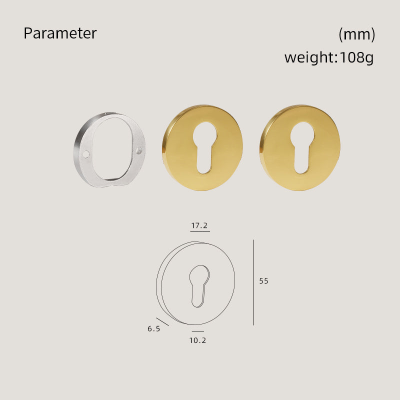 DOOROOM Brass Door Handle Accessories Euro Cylinder Escutcheon Rose Cover Matt Brass Antique Bronze Black