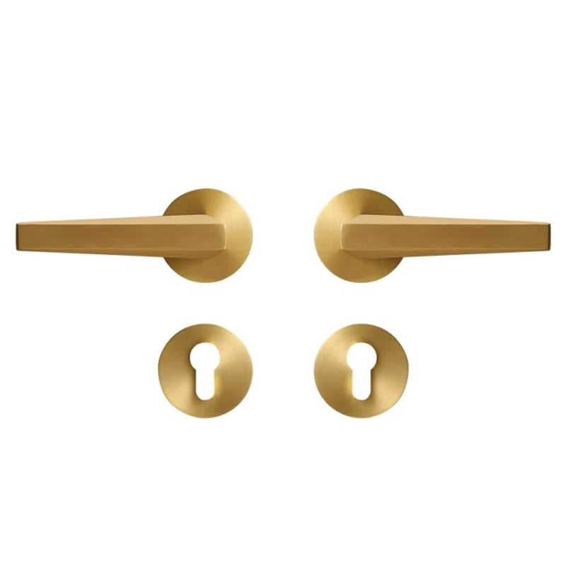 Dooroom Brass Door Lock Set Modern Brass Interiror Bedroom Bathroom Double Wood Door Lever Set Dummy Privacy Passage Magnetic