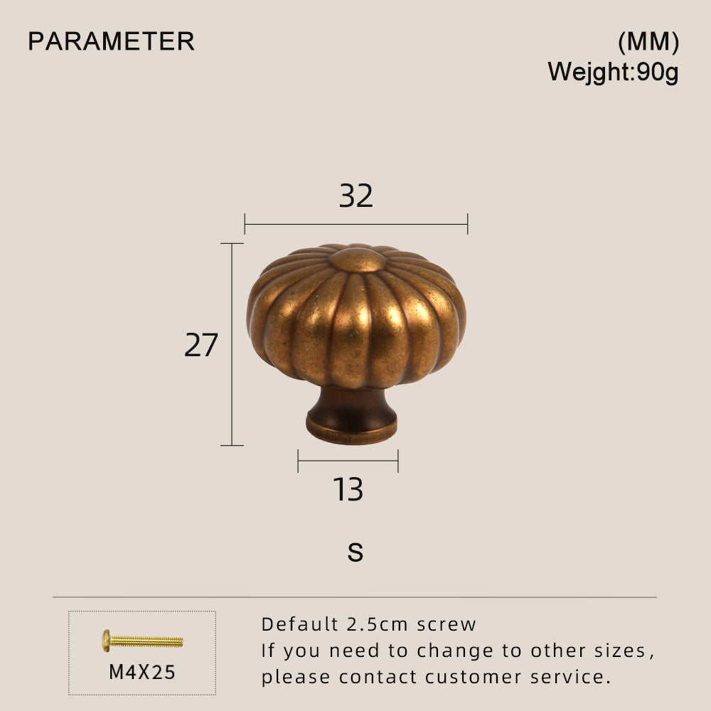 Dooroom Brass Furniture Handles Modern Pumpkin Yellow Bronze Wardrobe Dresser Cupboard Cabinet Shoe Box Knobs Hardware tools