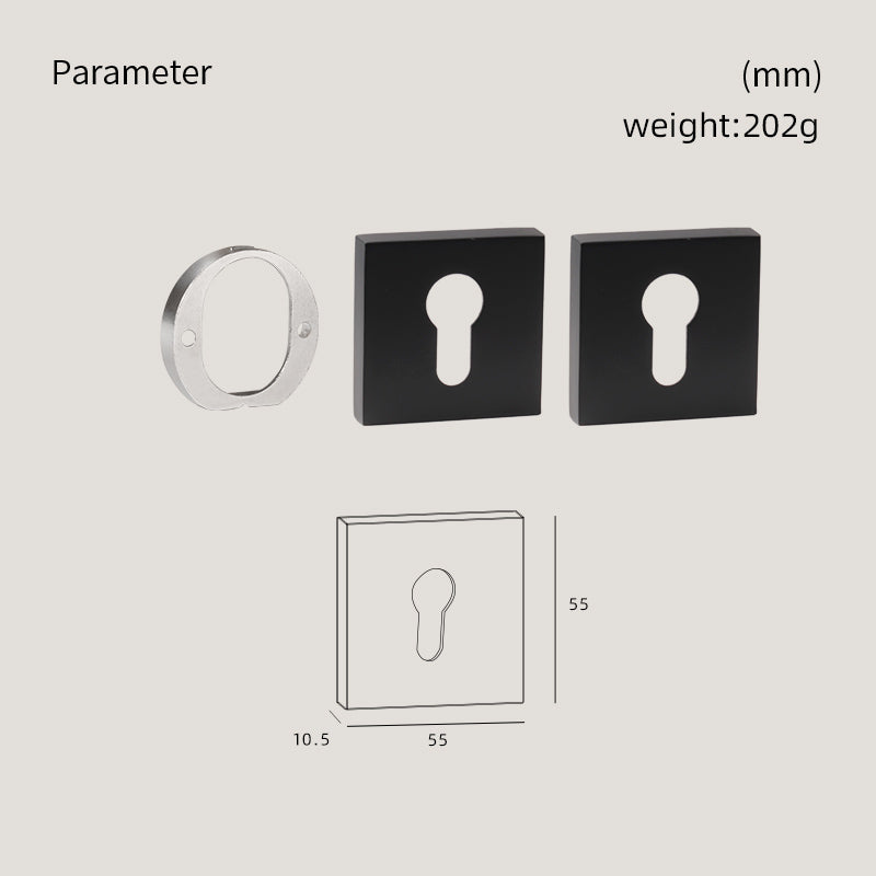 DOOROOM Brass Door Handle Accessories Euro Cylinder Escutcheon square Matt Brass Antique Bronze Black