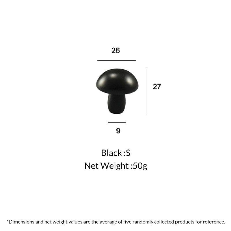 DOOROOM 1 Inch Matt Black Antique Brass Cabinet Knobs Modern Dresser Round Knobs Brass Mushroom Shape Pulls for Kitchen 