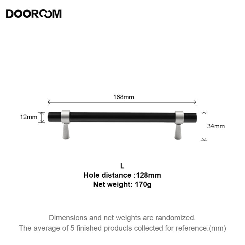 Dooroom Brass Furniture Handles T-bar Light Luxury Fashion Black Gold Silve Wardrobe Dresser Cupboard Cabinet Drawer Pulls