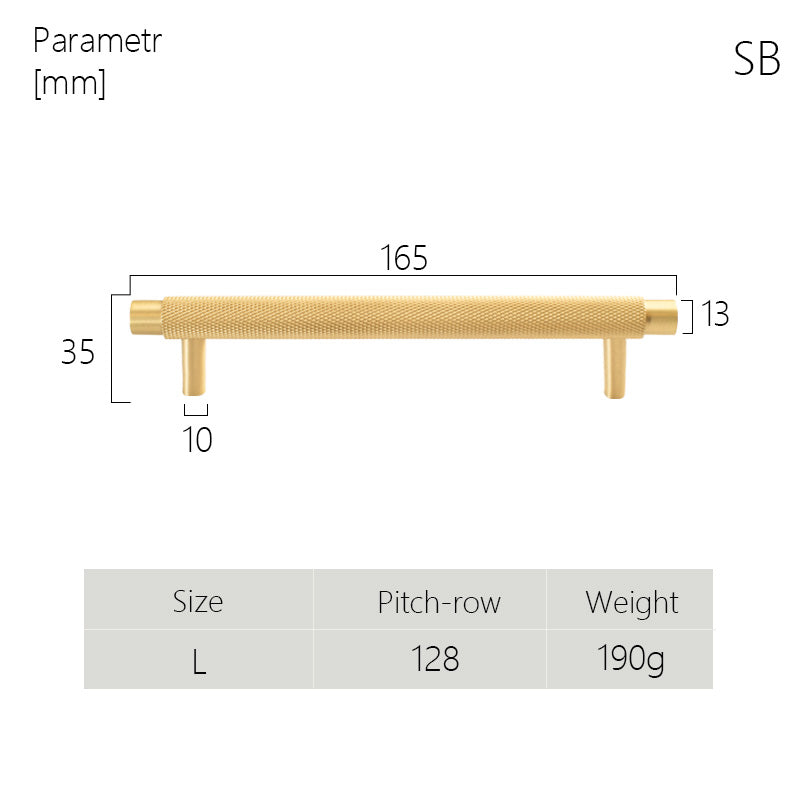 Dooroom Brass Furniture Handles Modern Knurled Antique Brass Cupboard Wardrobe Dresser Shoe Box Drawer Cabinet Knobs T-Bar