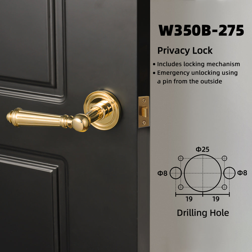 DOOROOM Brass Furniture Door Lock Bright Silver French Retro Bright Gold Door Handle Lock Set Furniture Hardware Accessories