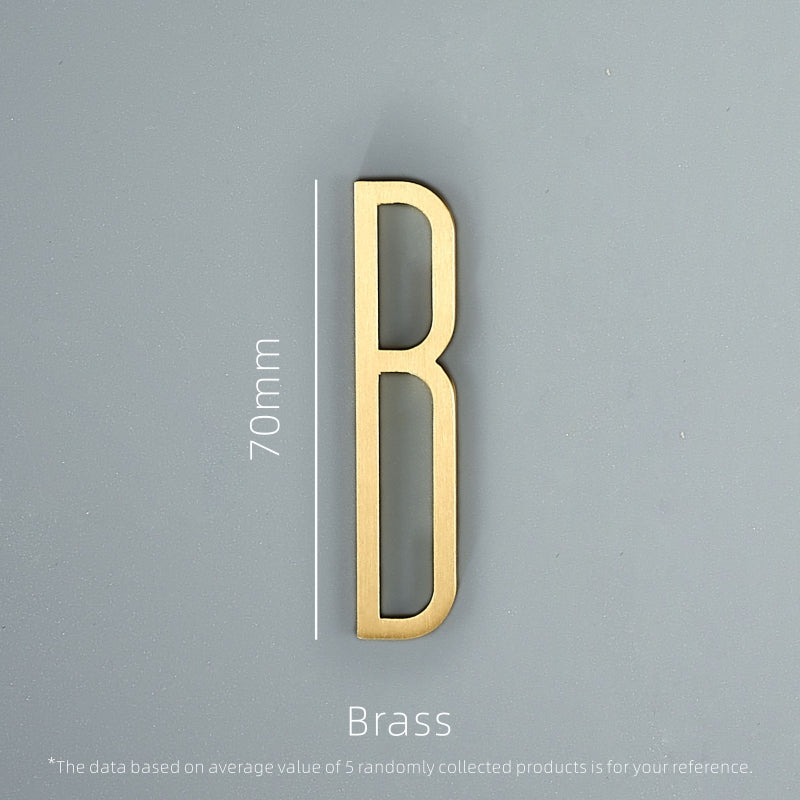 Dooroom Brass Letters A-Z For Company Names Door Plates Decorative Wall Letters Personalized Symbols Address