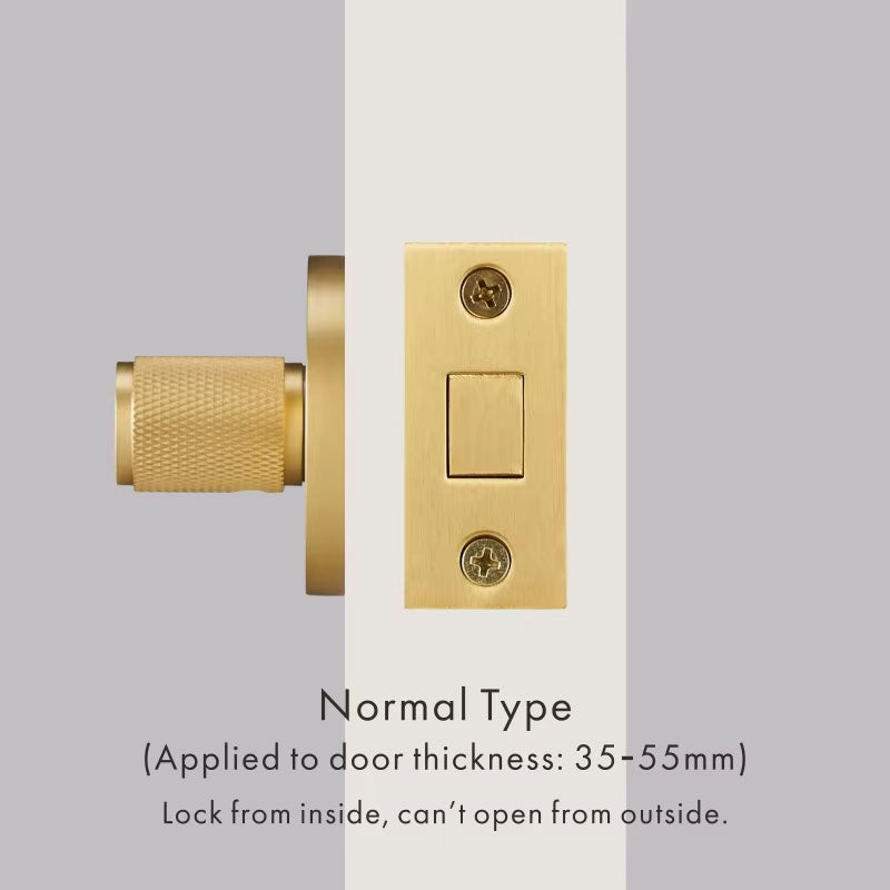Dooroom Brass Knurled Hidden Door Lock Set Living Room Bathroom Invisible Thumb Turn Matt Black Brushed Brass Open In Emergency